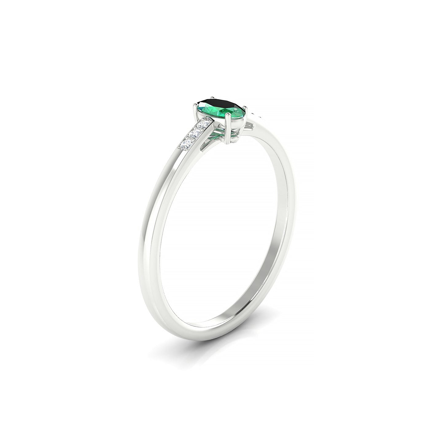 Exquisite | 18k White Gold 5 x 3 mm Oval Emerald Ring