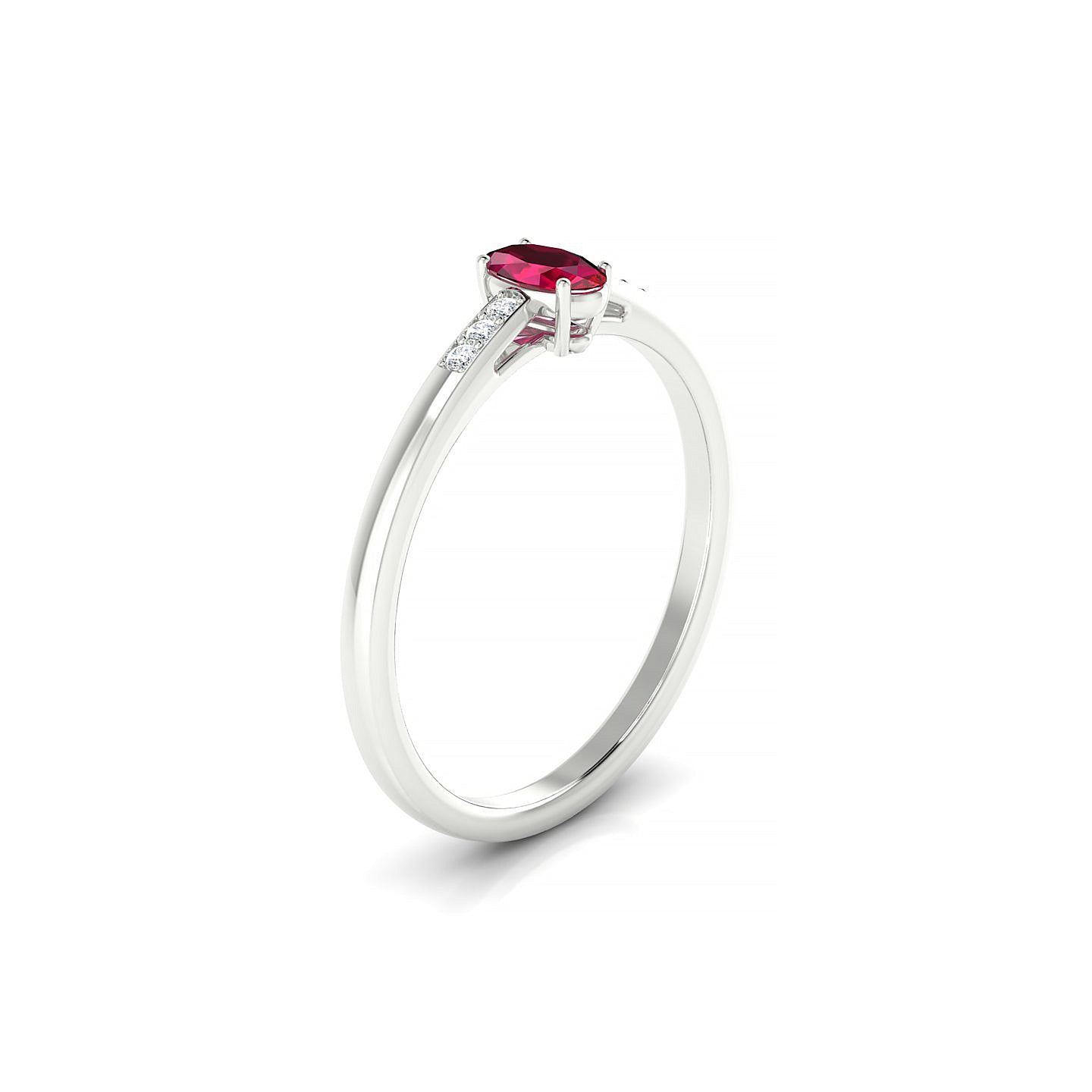 Exquisite | 18k White Gold 5 x 3 mm Oval Ruby Ring