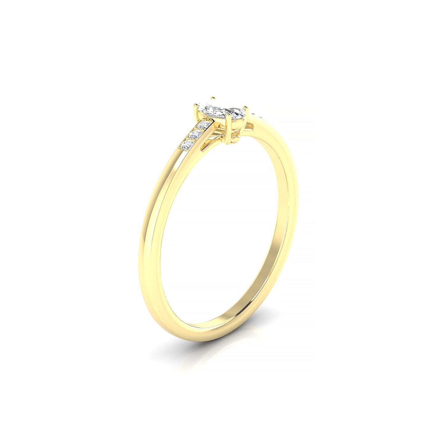 Exquisite | 18k Yellow Gold 5 x 3 mm Oval Diamond Ring