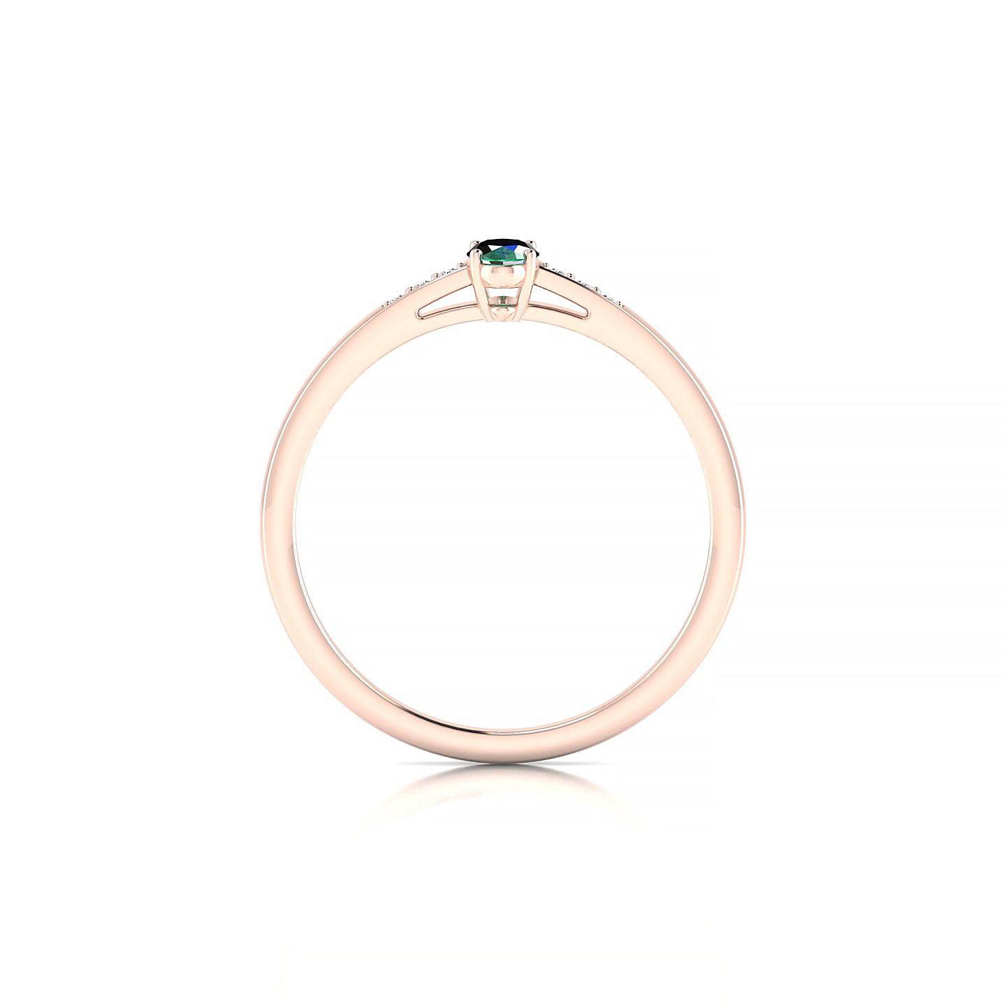 Exquisite | 18k Rose Gold 5 x 3 mm Oval Emerald Ring