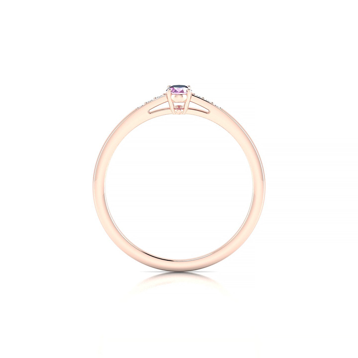 Exquisite | 18k Rose Gold 5 x 3 mm Oval Pink Sapphire Ring