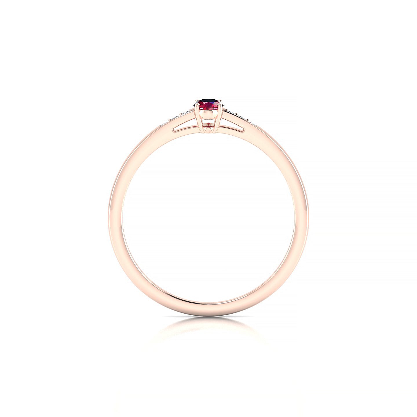 Exquisite | 18k Rose Gold 5 x 3 mm Oval Ruby Ring