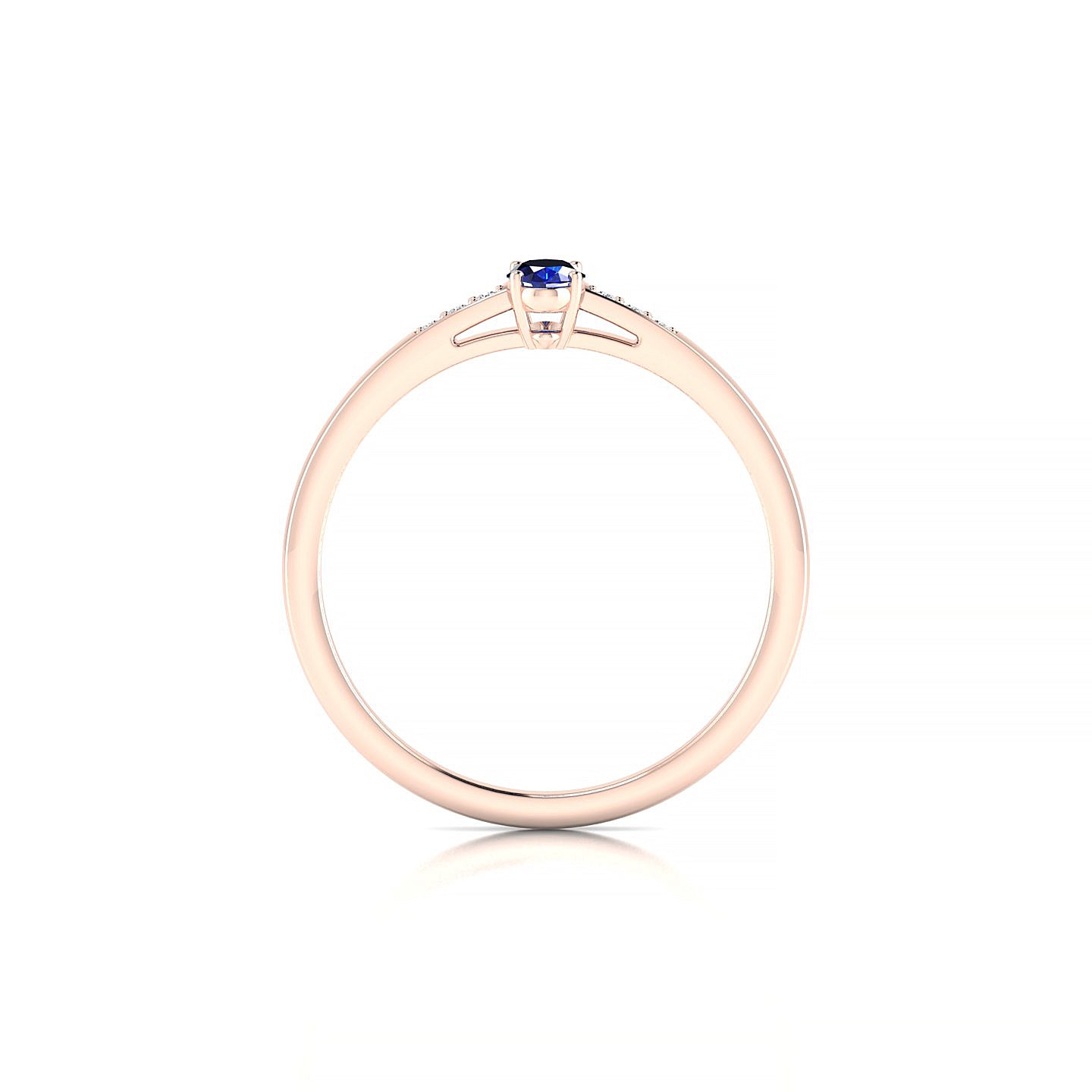 Exquisite | 18k Rose Gold 5 x 3 mm Oval Sapphire Ring