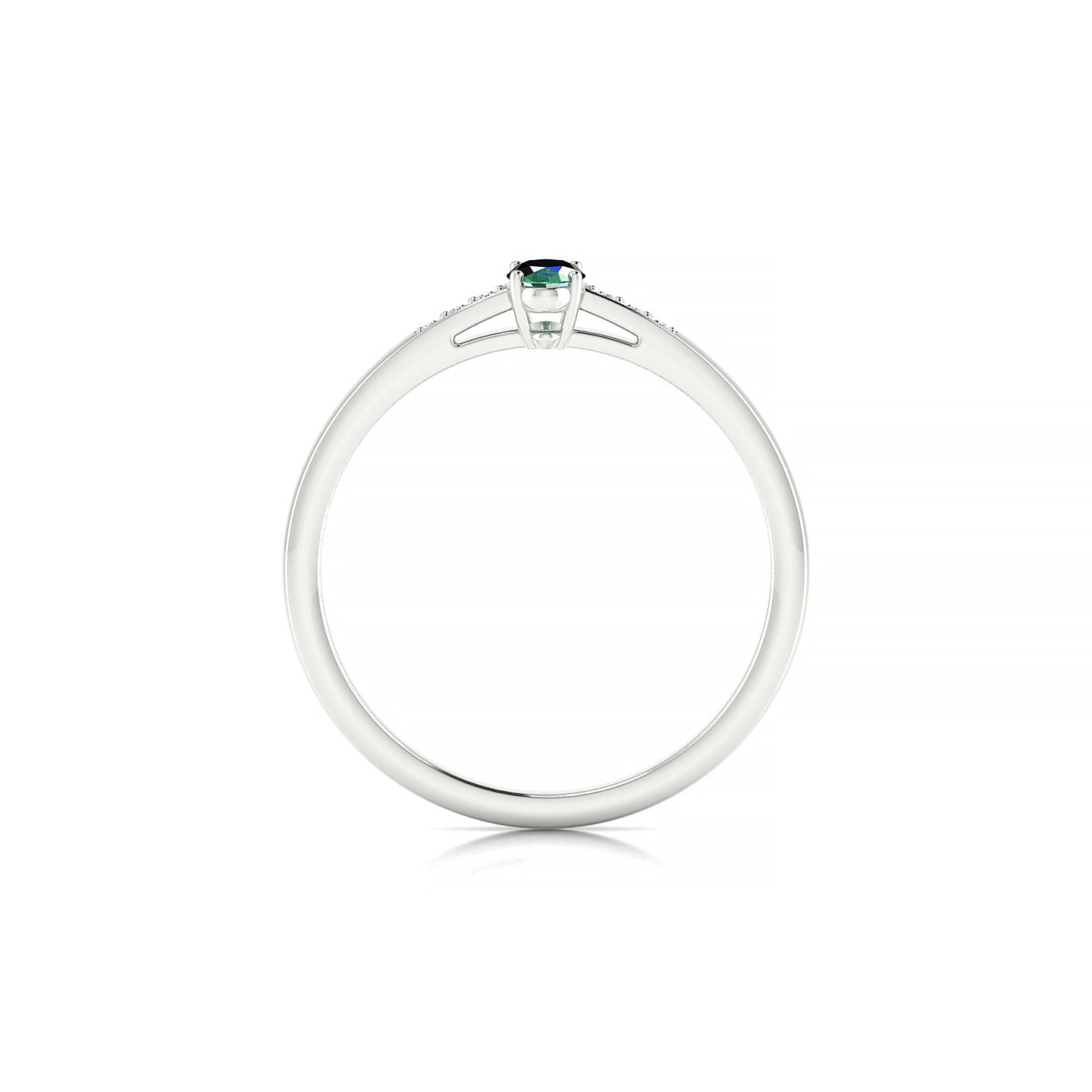 Exquisite | 18k White Gold 5 x 3 mm Oval Emerald Ring