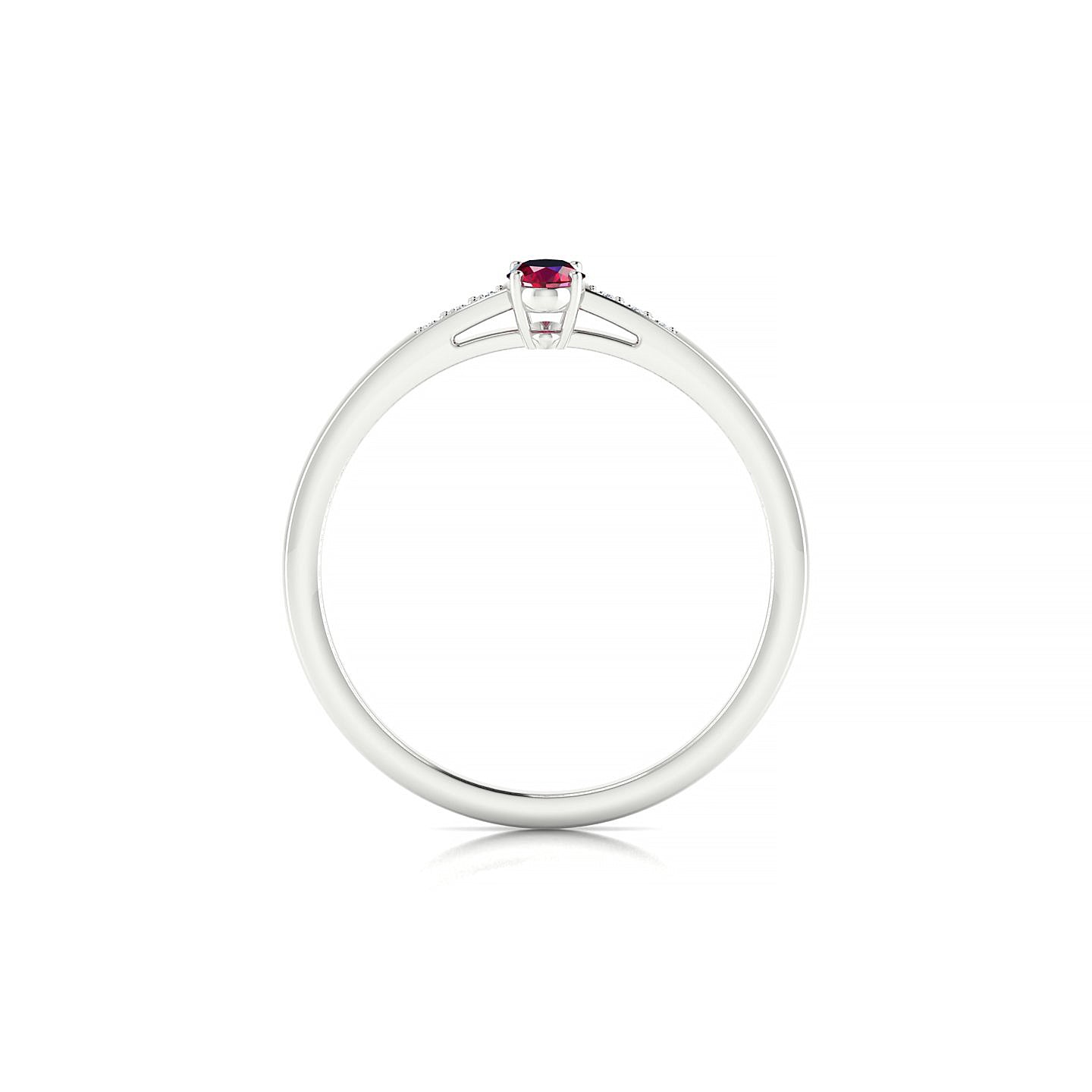 Exquisite | 18k White Gold 5 x 3 mm Oval Ruby Ring