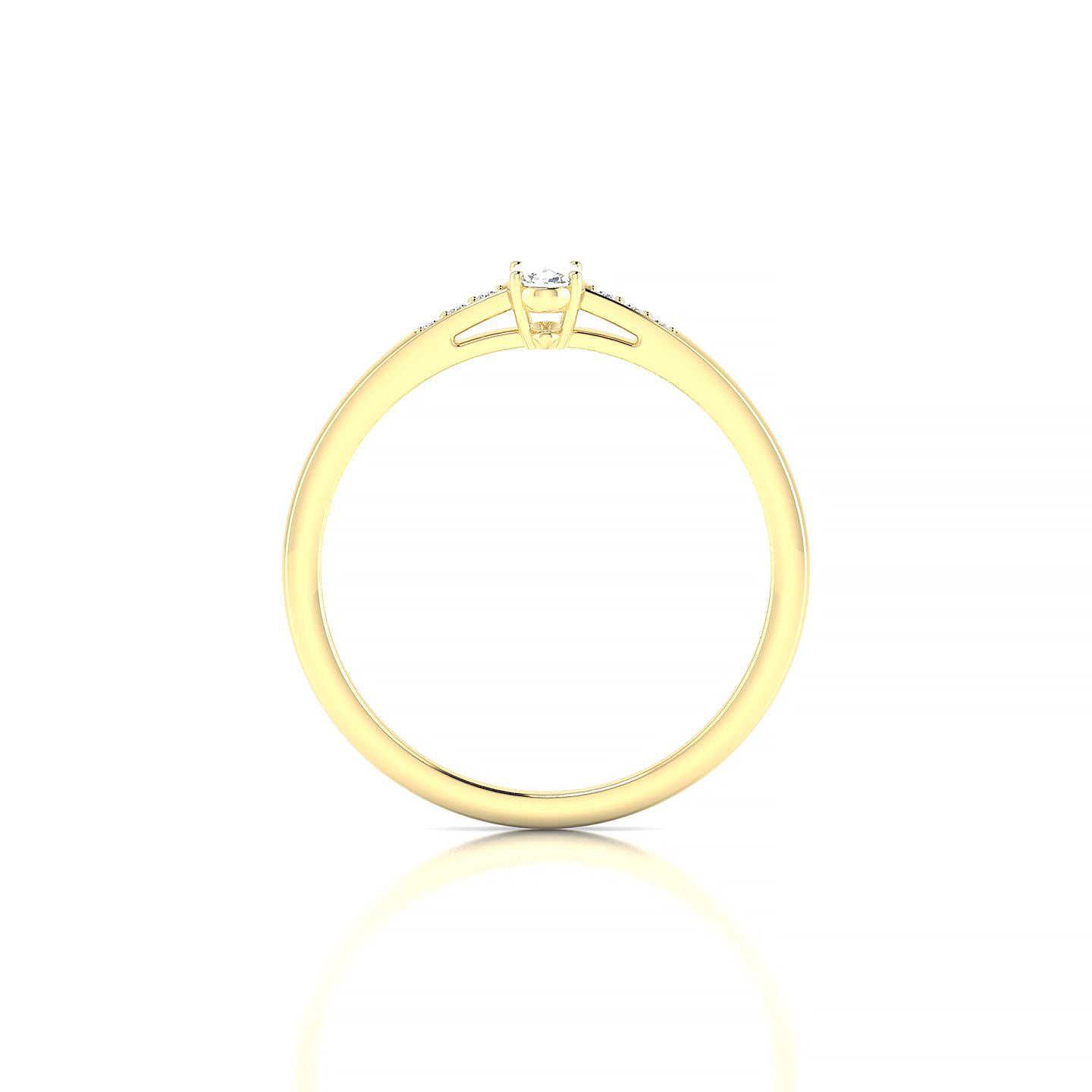 Exquisite | 18k Yellow Gold 5 x 3 mm Oval Diamond Ring