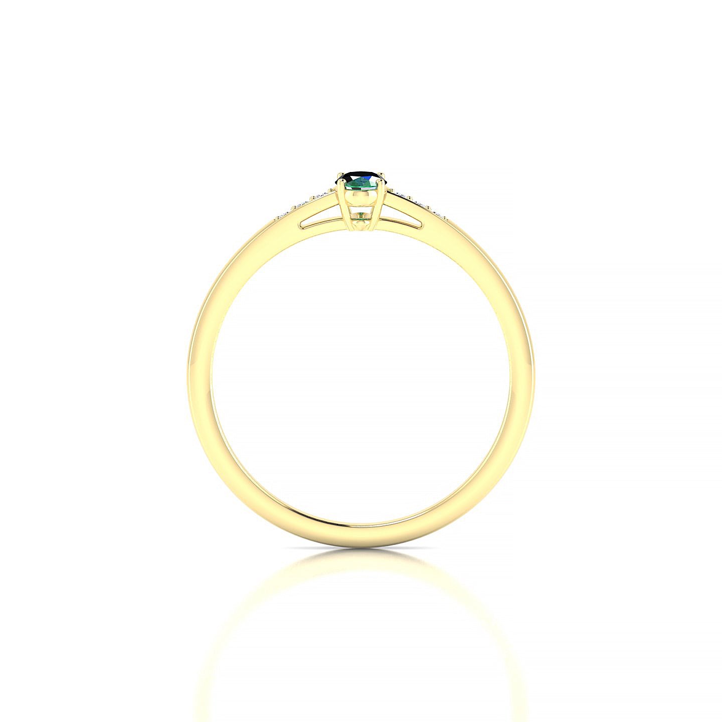 Exquisite | 18k Yellow Gold 5 x 3 mm Oval Emerald Ring