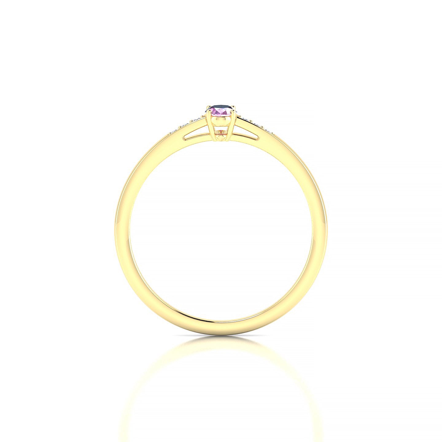 Exquisite | 18k Yellow Gold 5 x 3 mm Oval Pink Sapphire Ring