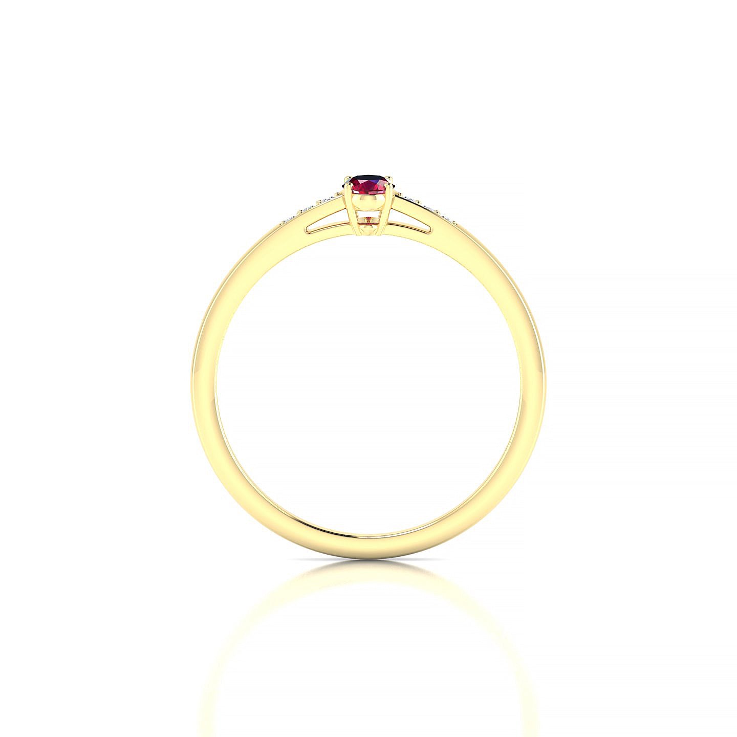 Exquisite | 18k Yellow Gold 5 x 3 mm Oval Ruby Ring