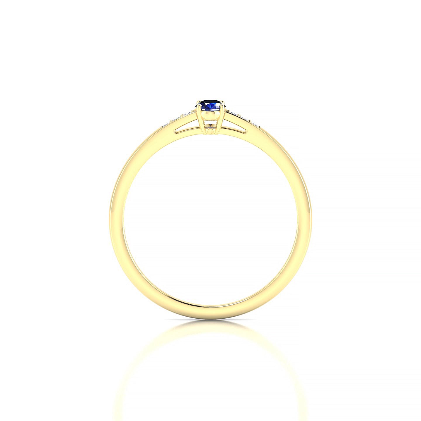 Exquisite | 18k Yellow Gold 5 x 3 mm Oval Sapphire Ring