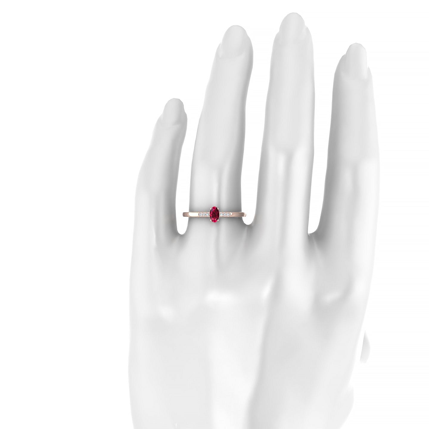 Exquisite | 18k Rose Gold 5 x 3 mm Oval Ruby Ring