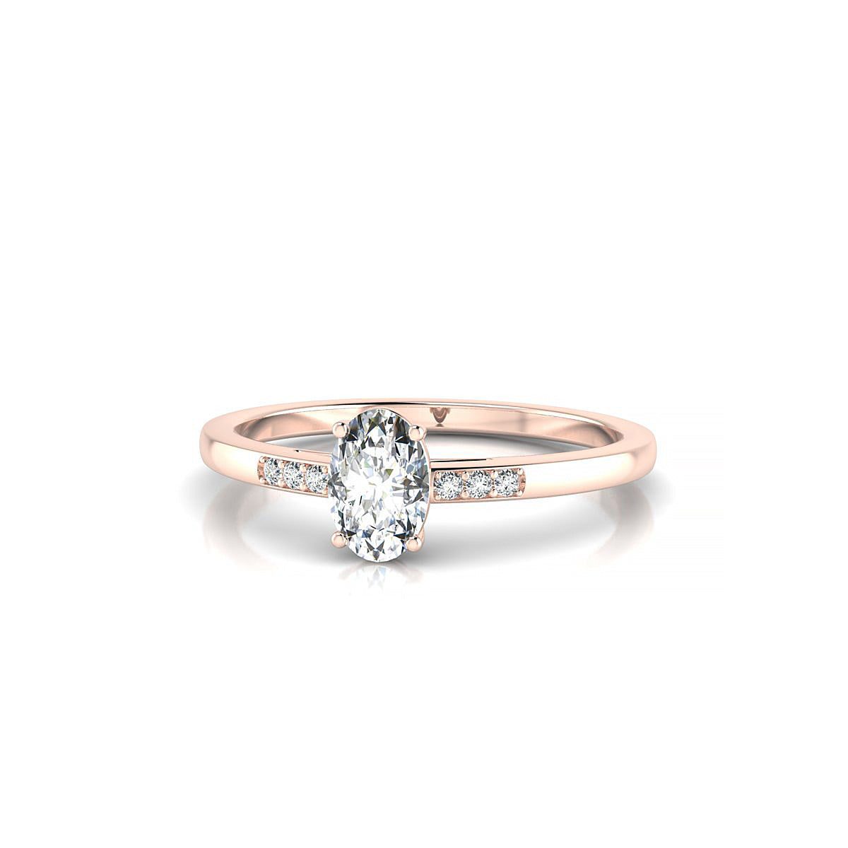 Exquisite | 18k Rose Gold 6 x 4 mm Oval Diamond Ring
