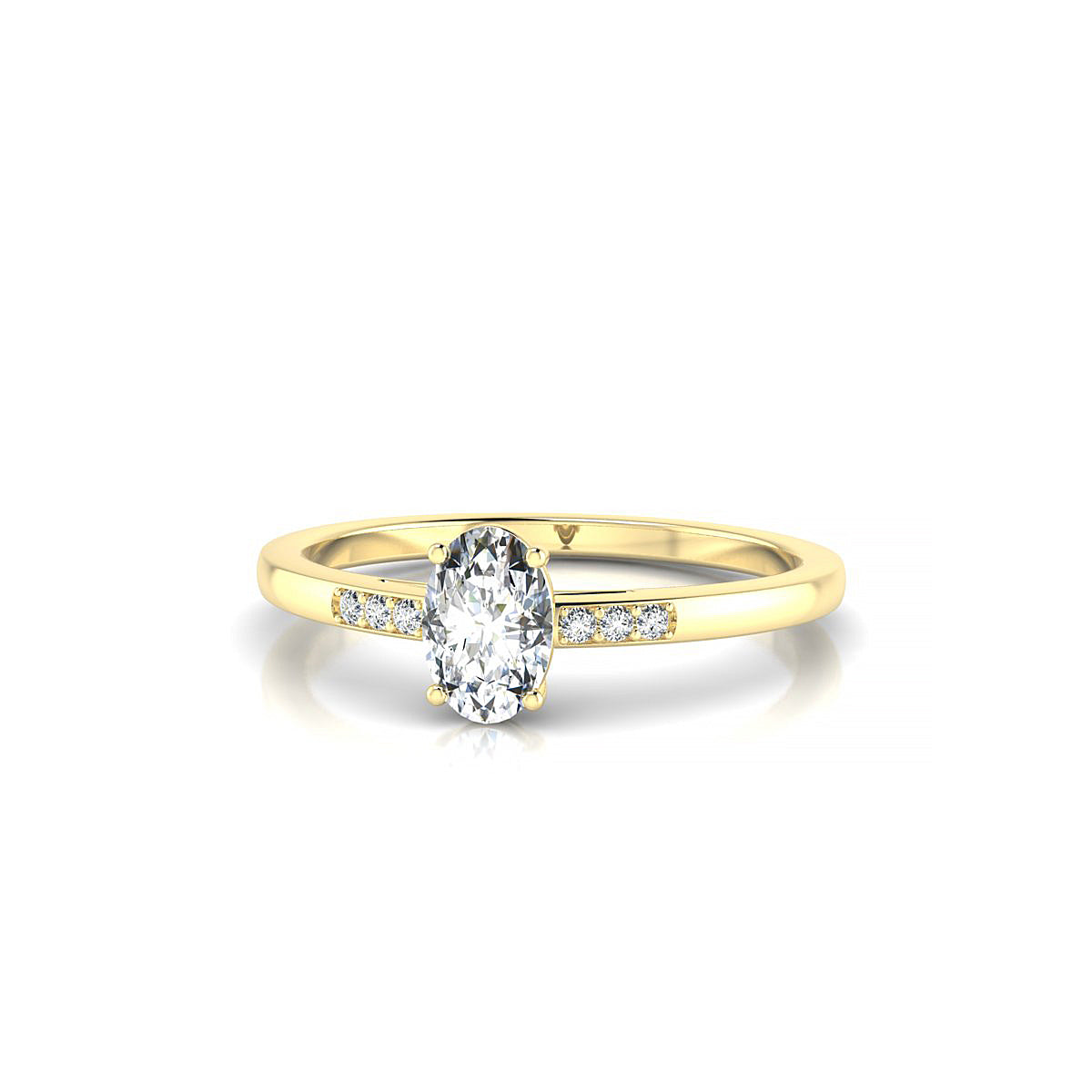 Exquisite | 18k Yellow Gold 6 x 4 mm Oval Diamond Ring