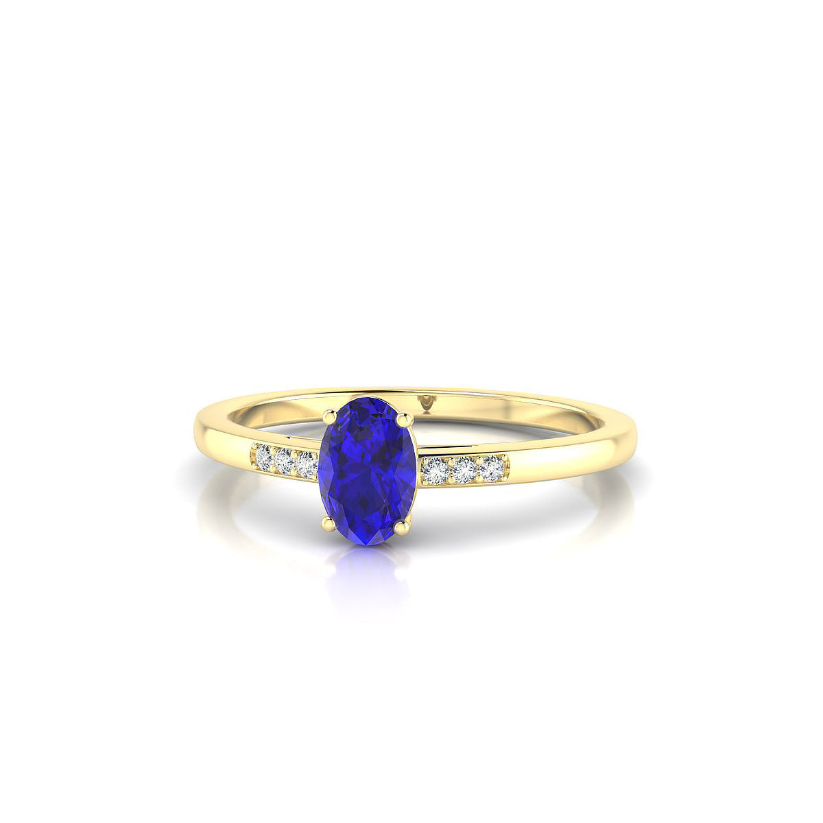 Exquisite | 18k Yellow Gold 6 x 4 mm Oval Tanzanite Ring