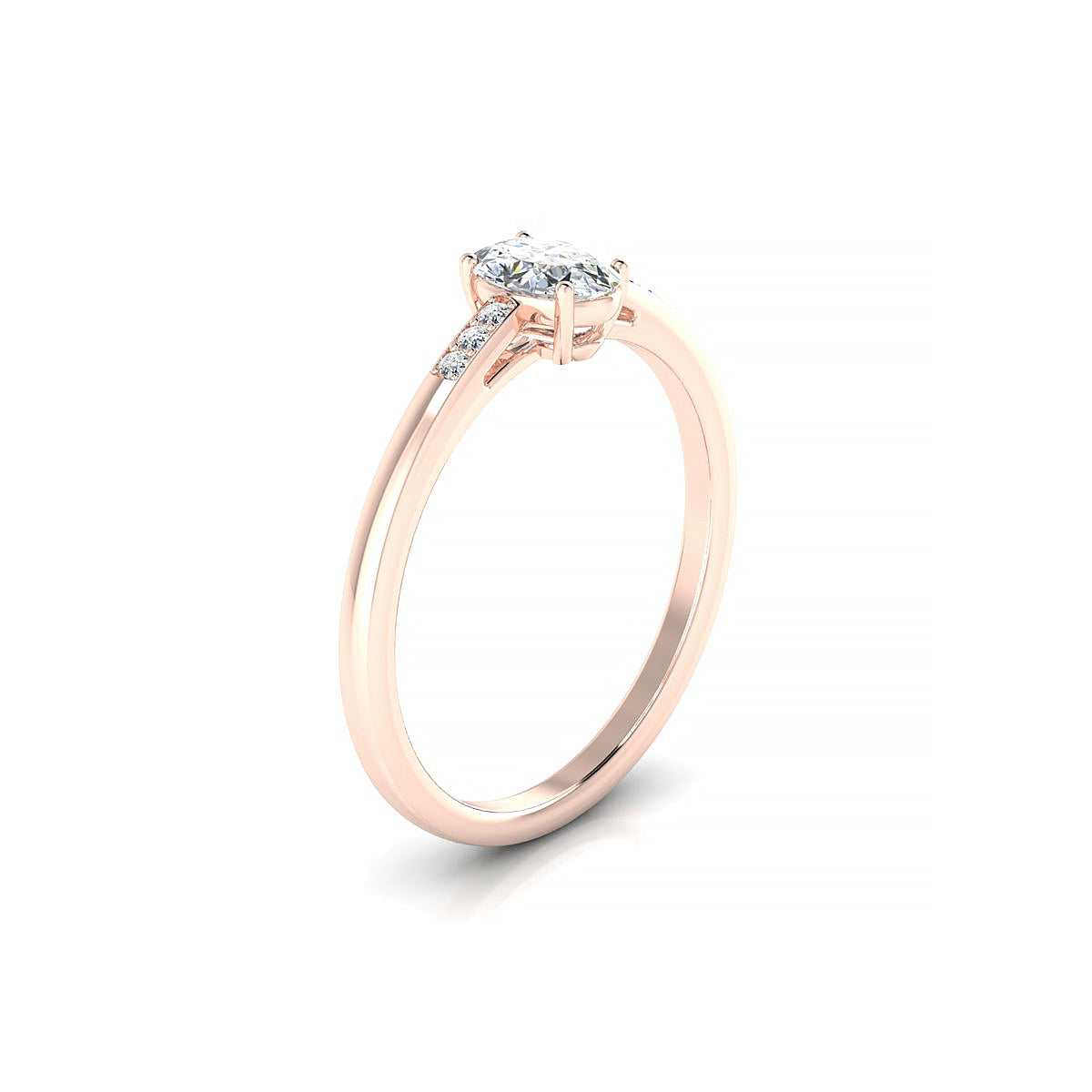 Exquisite | 18k Rose Gold 6 x 4 mm Oval Diamond Ring