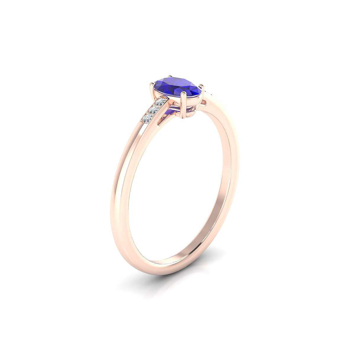 Exquisite | 18k Rose Gold 6 x 4 mm Oval Tanzanite Ring