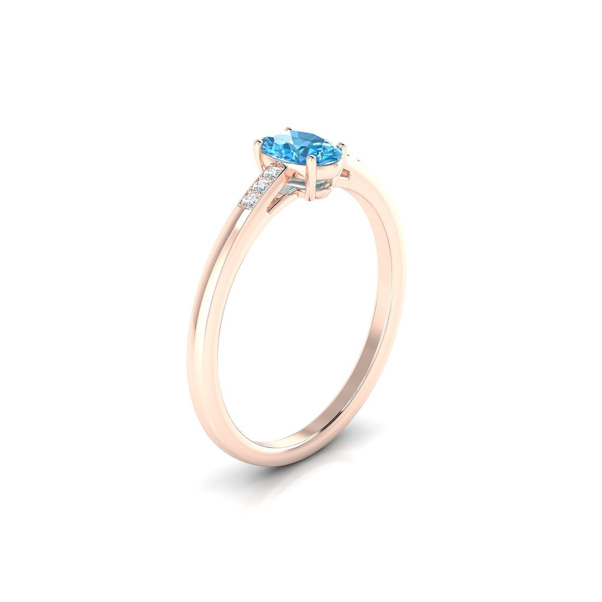 Exquisite | 18k Rose Gold 6 x 4 mm Oval Topaz Ring