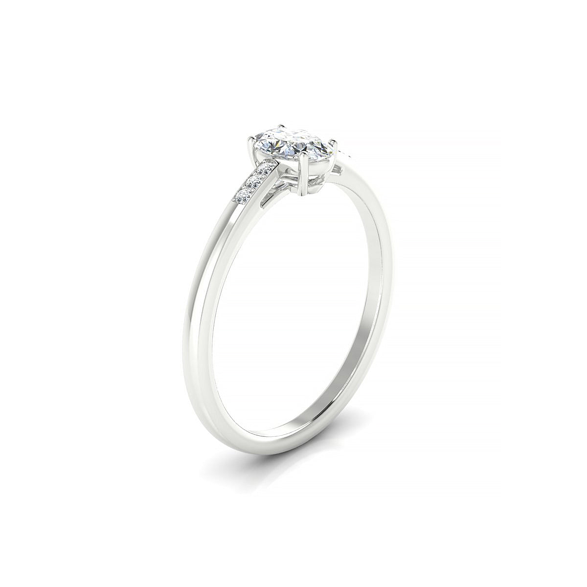 Exquisite | 18k White Gold 6 x 4 mm Oval Diamond Ring