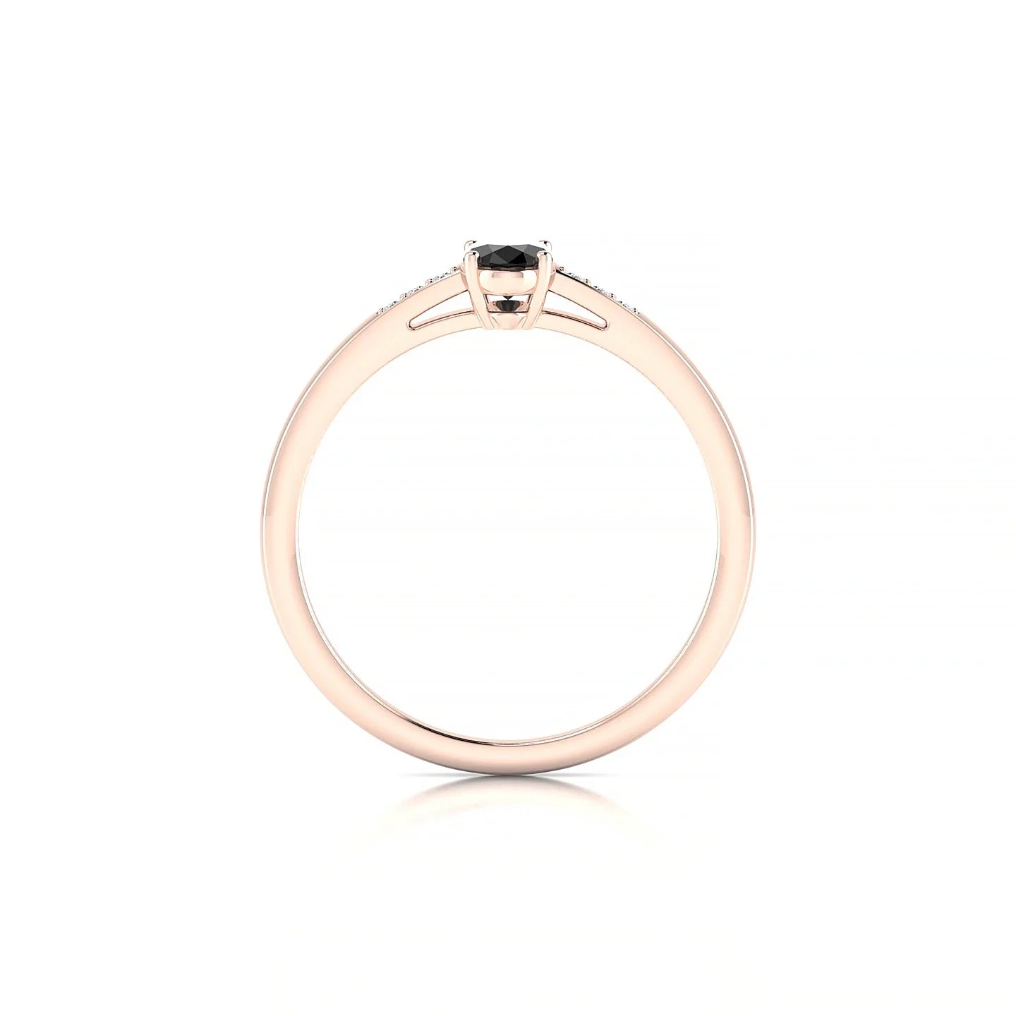 Exquisite | 18k Rose Gold 6 x 4 mm Oval Black Diamond Ring