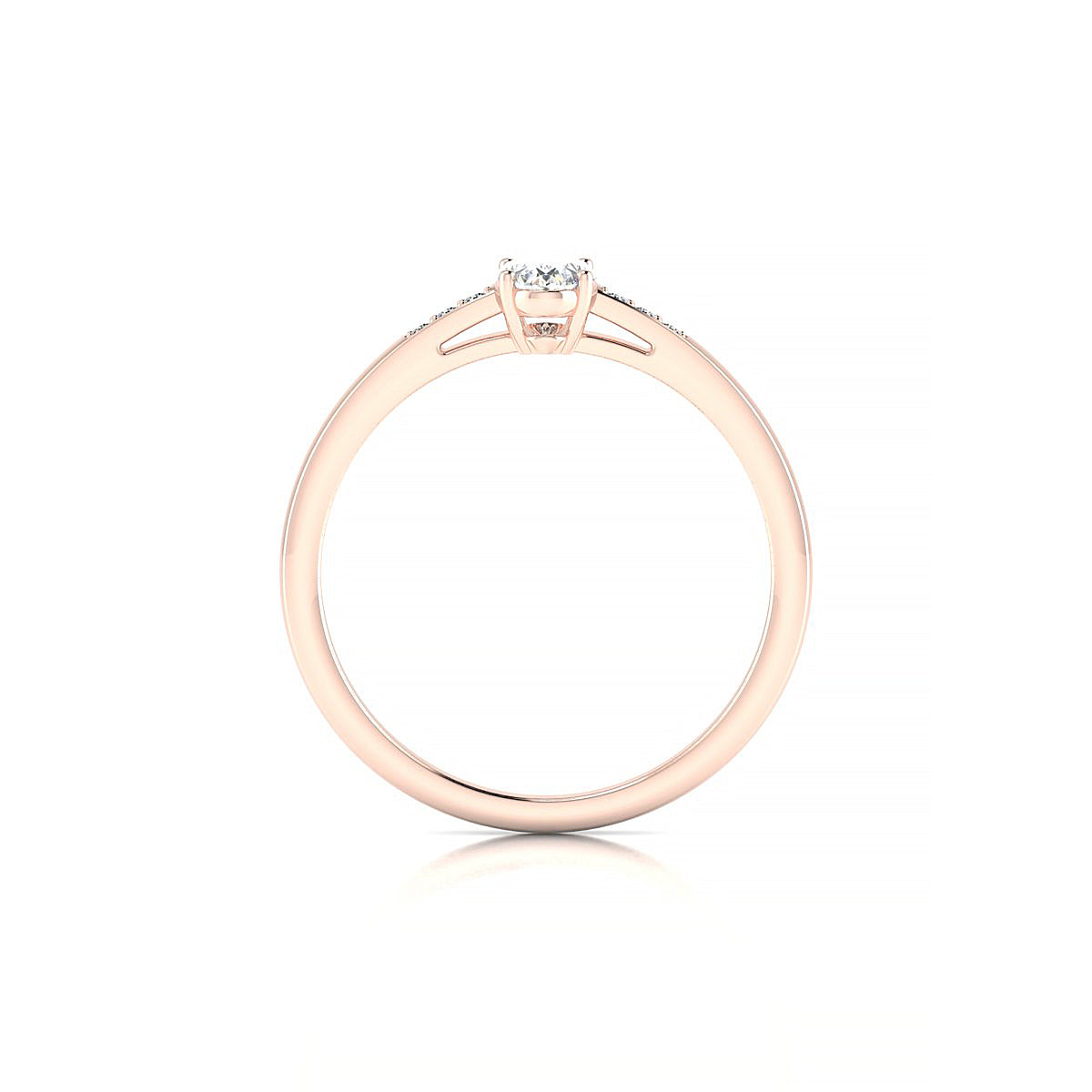 Exquisite | 18k Rose Gold 6 x 4 mm Oval Diamond Ring