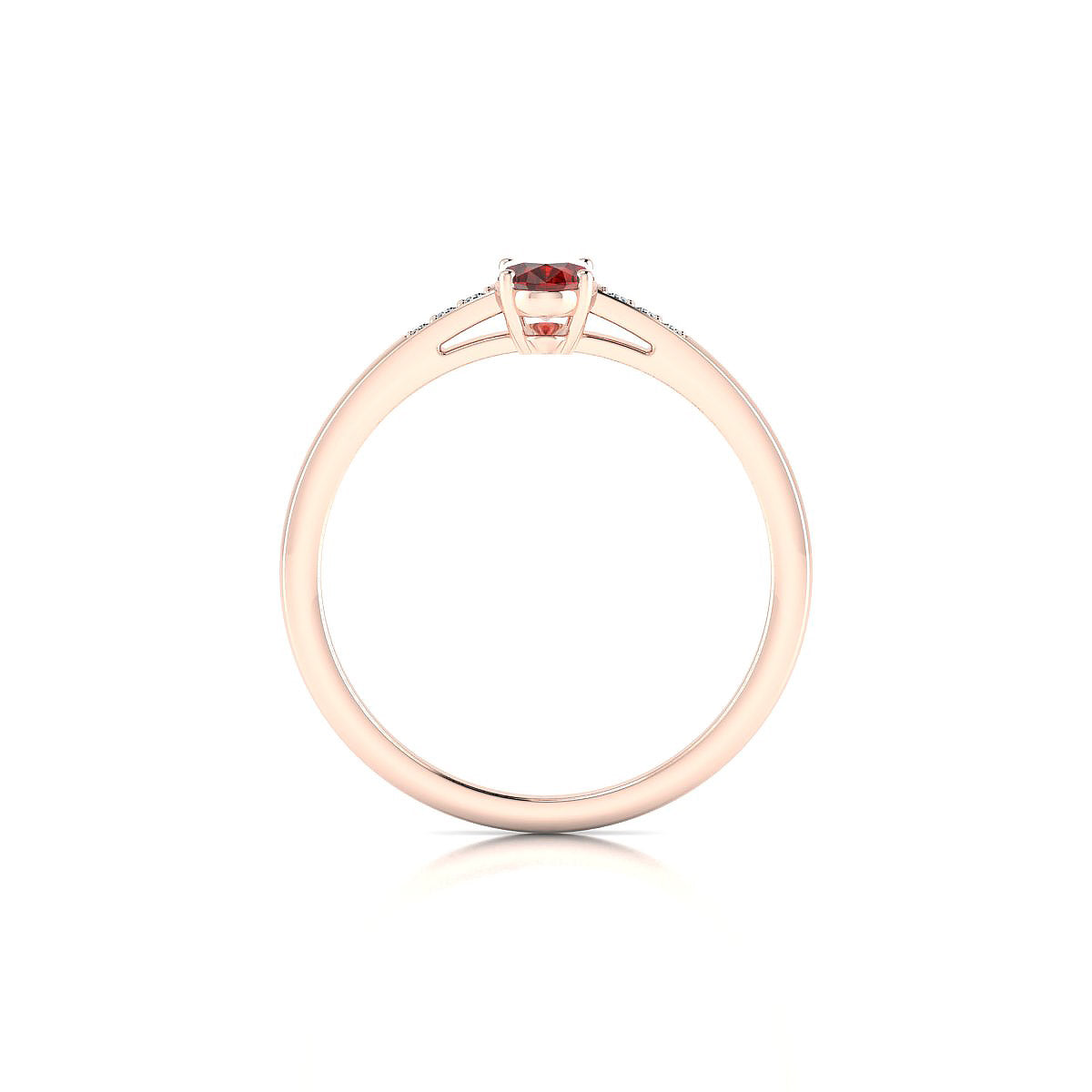 Exquisite | 18k Rose Gold 6 x 4 mm Oval Garnet Ring
