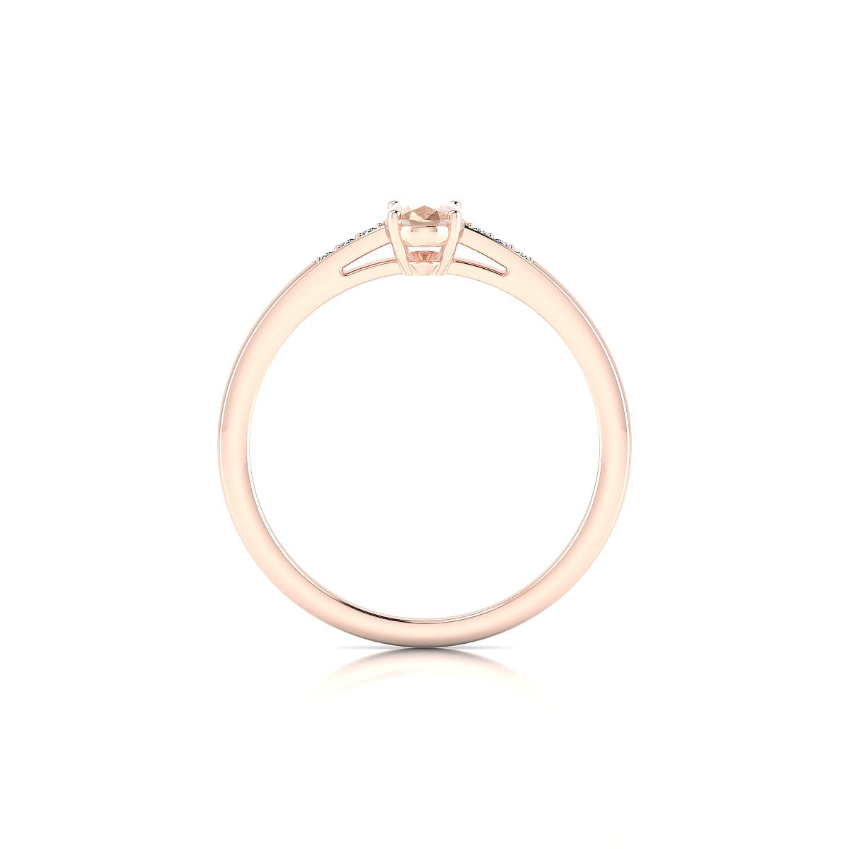 Exquisite | 18k Rose Gold 6 x 4 mm Oval Morganite Ring