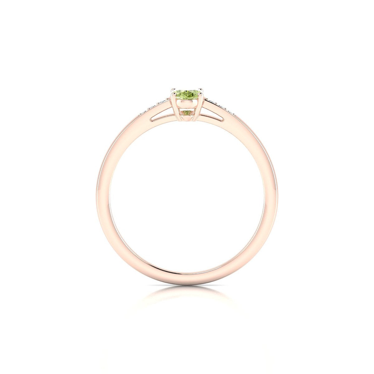 Exquisite | 18k Rose Gold 6 x 4 mm Oval Peridot Ring