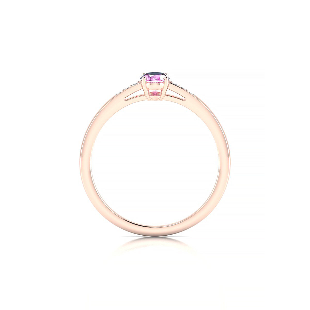 Exquisite | 18k Rose Gold 6 x 4 mm Oval Pink Sapphire Ring