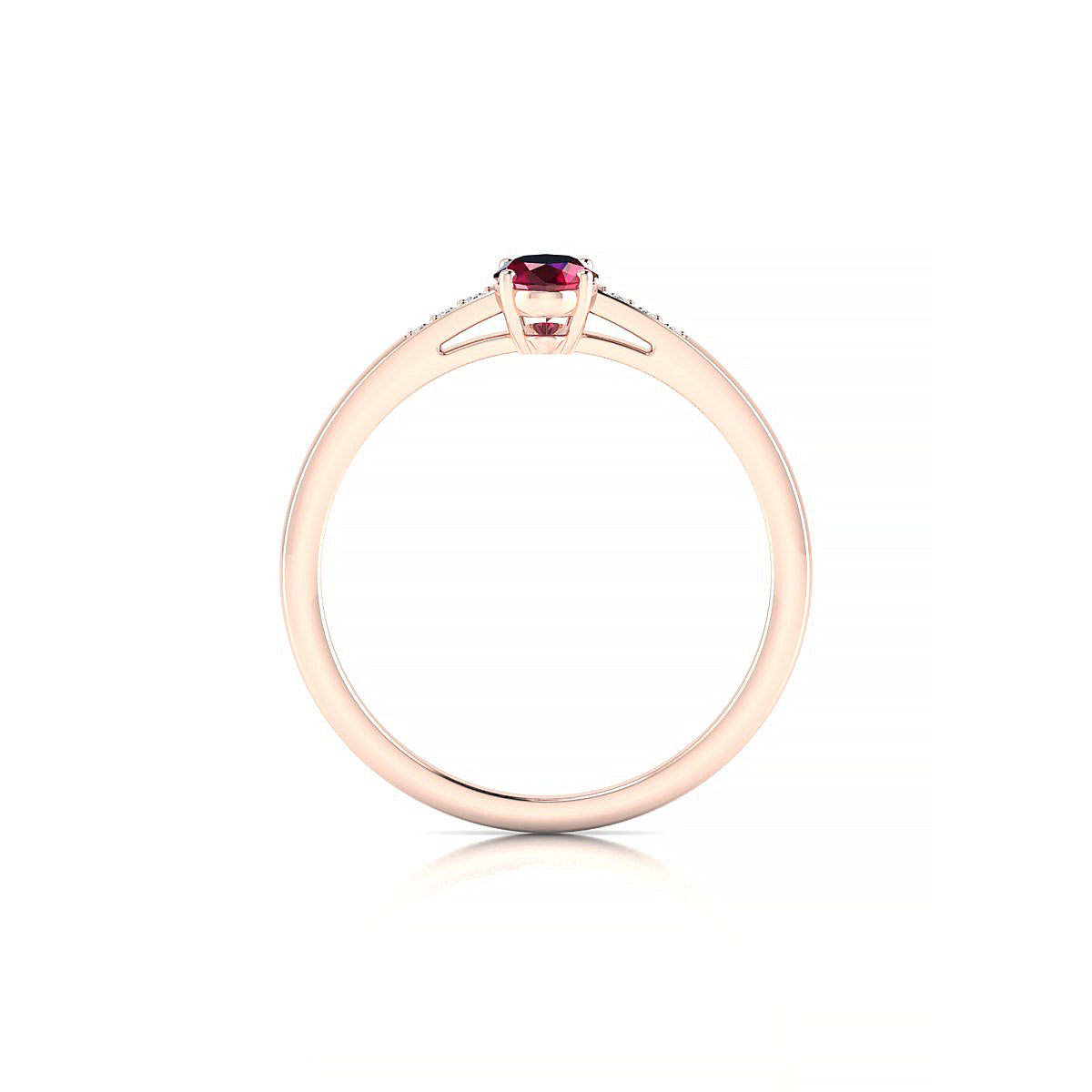 Exquisite | 18k Rose Gold 6 x 4 mm Oval Ruby Ring