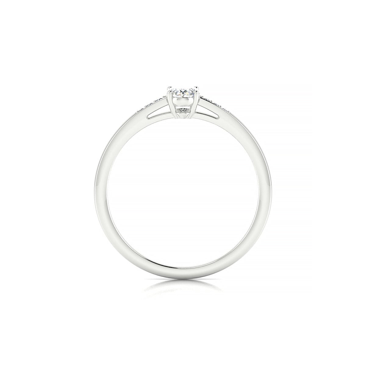 Exquisite | 18k White Gold 6 x 4 mm Oval Diamond Ring
