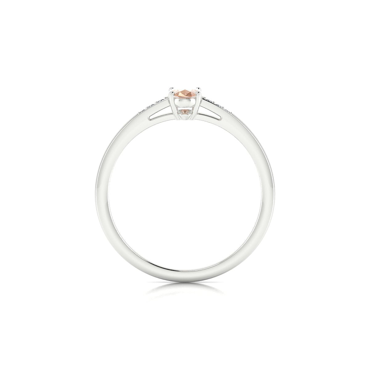 Exquisite | 18k White Gold 6 x 4 mm Oval Morganite Ring