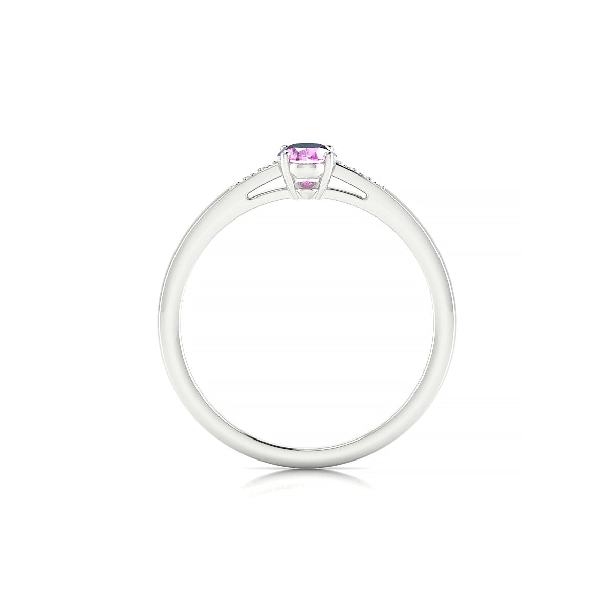 Exquisite | 18k White Gold 6 x 4 mm Oval Pink Sapphire Ring