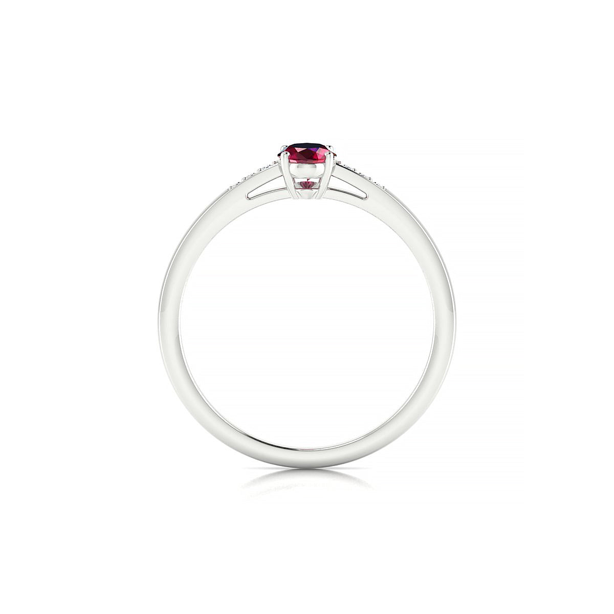 Exquisite | 18k White Gold 6 x 4 mm Oval Ruby Ring