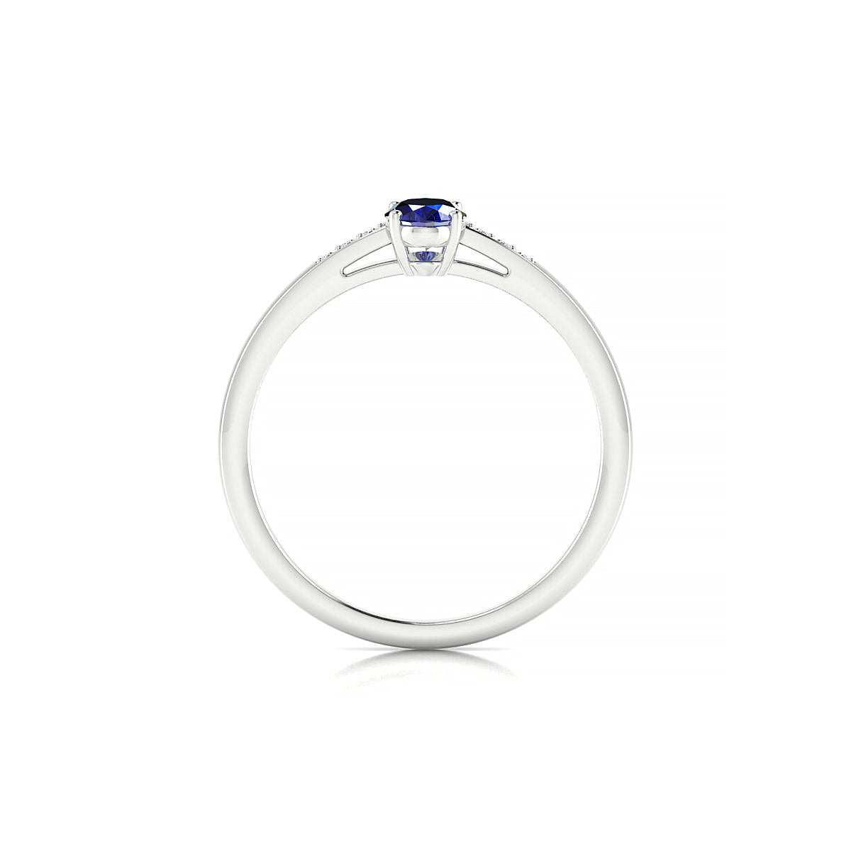 Exquisite | 18k White Gold 6 x 4 mm Oval Sapphire Ring
