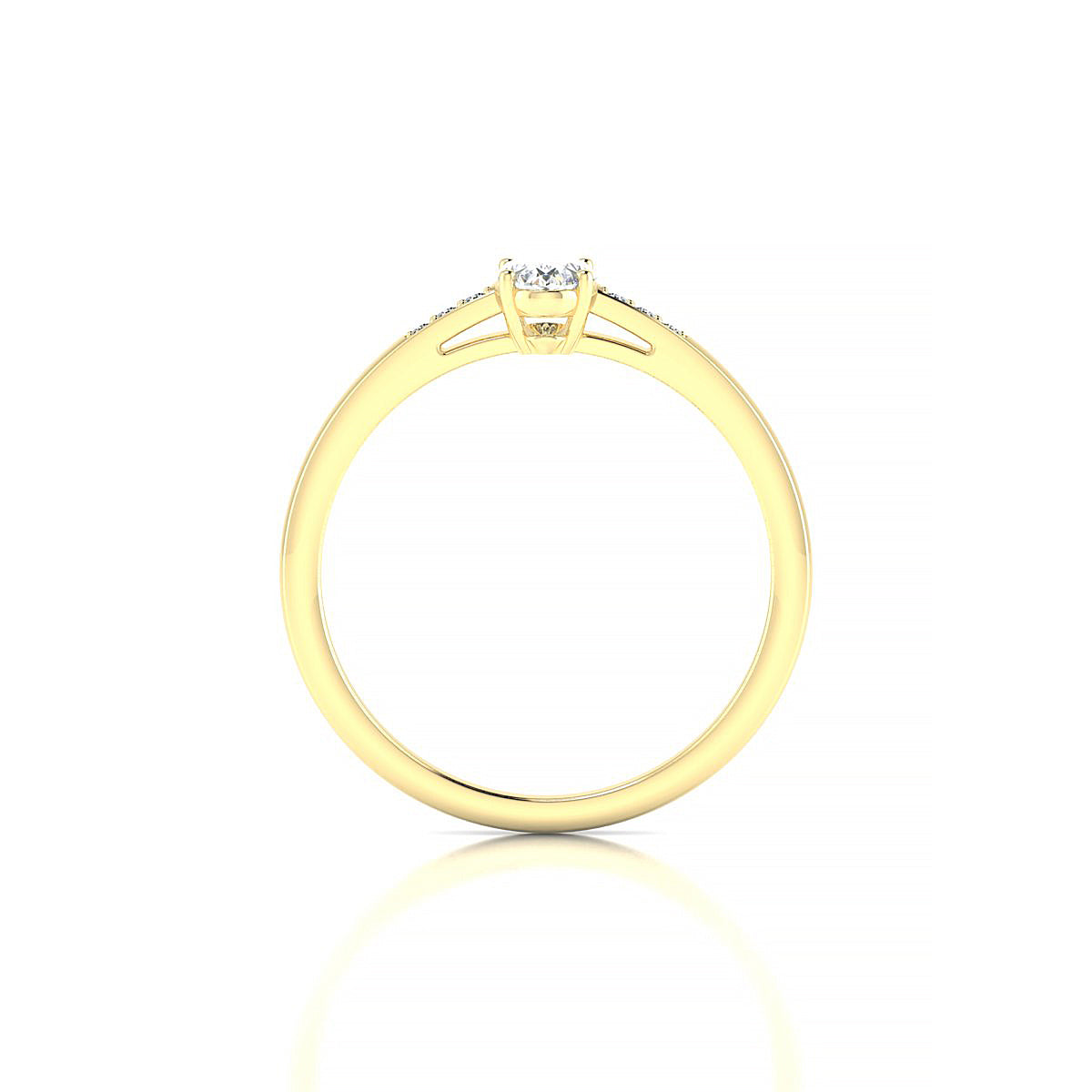 Exquisite | 18k Yellow Gold 6 x 4 mm Oval Diamond Ring