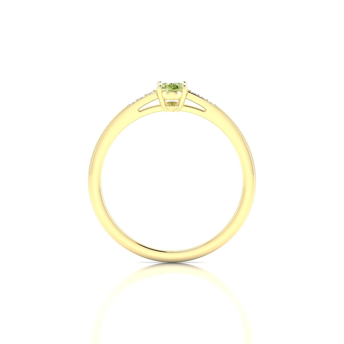Exquisite | 18k Yellow Gold 6 x 4 mm Oval Peridot Ring