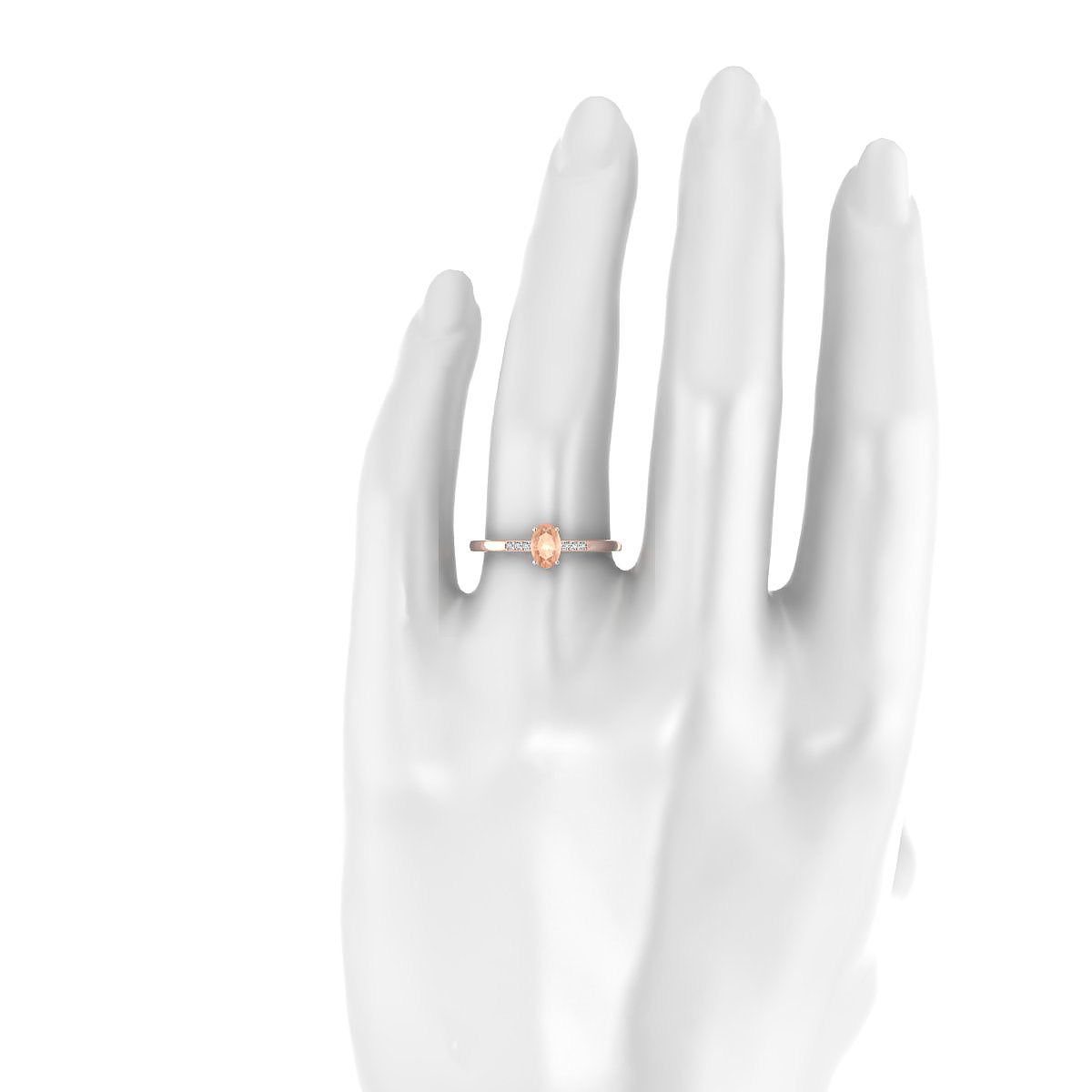 Exquisite | 18k Rose Gold 6 x 4 mm Oval Morganite Ring