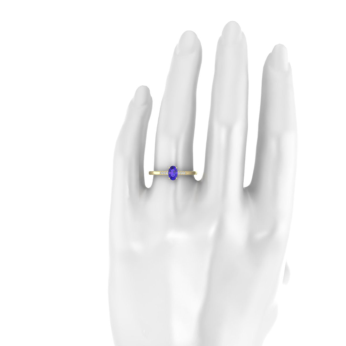Exquisite | 18k Yellow Gold 6 x 4 mm Oval Tanzanite Ring