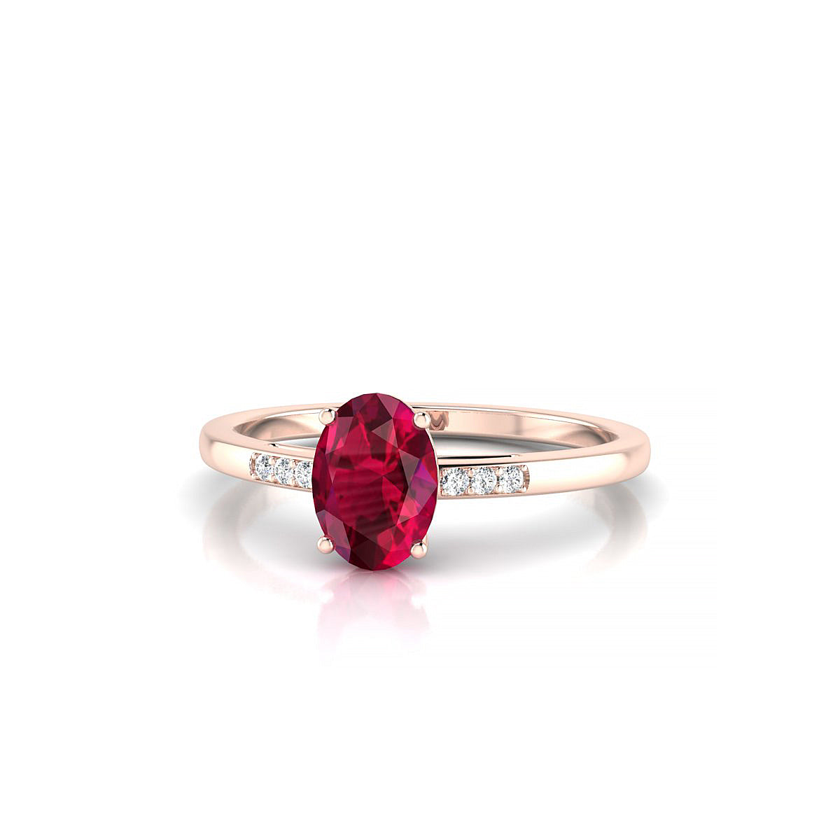 Exquisite | 18k Rose Gold 7 x 5 mm Oval Ruby Ring