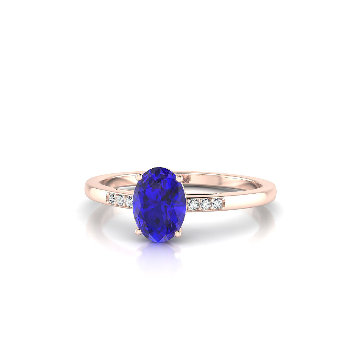 Exquisite | 18k Rose Gold 7 x 5 mm Oval Tanzanite Ring