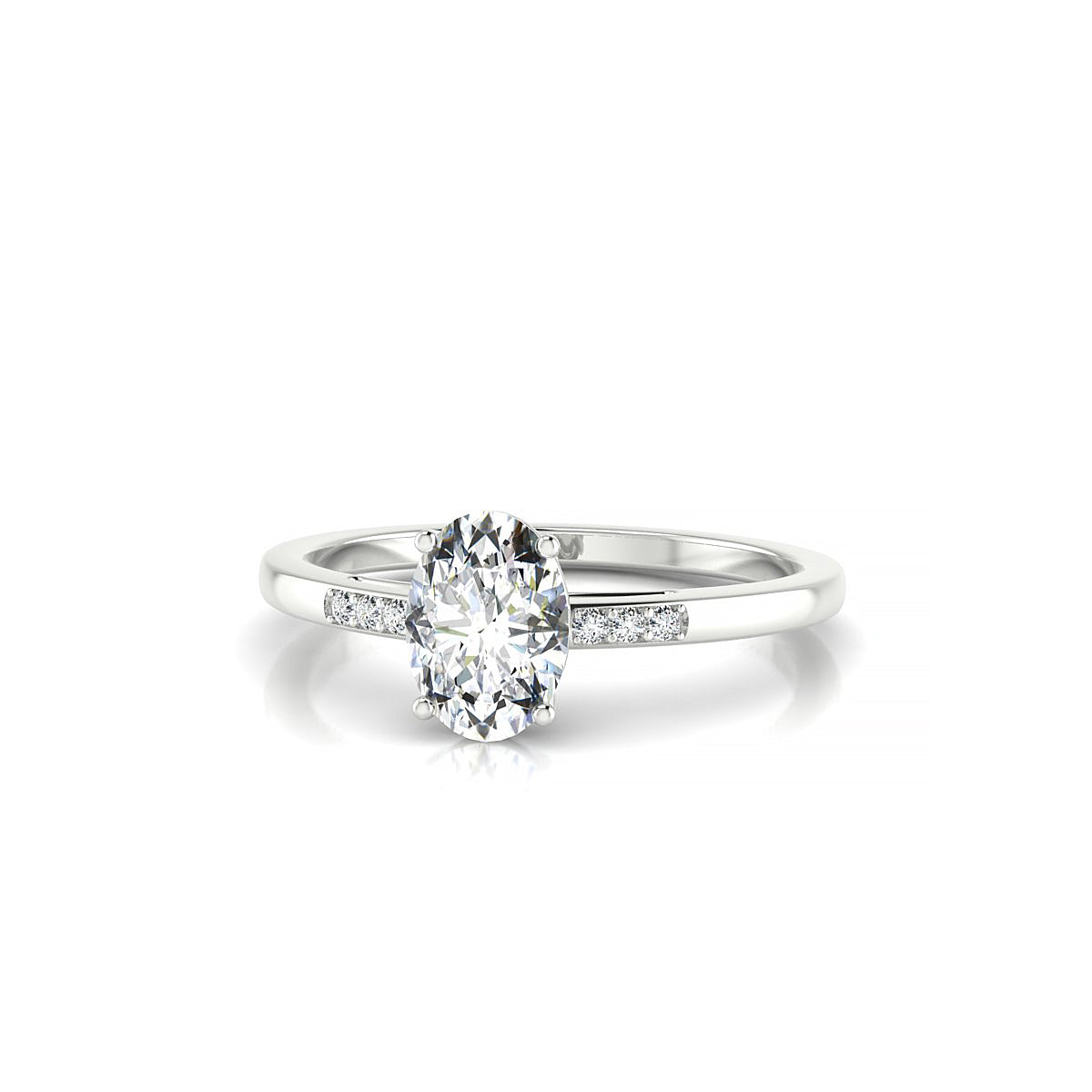 Exquisite | 18k White Gold 7 x 5 mm Oval Diamond Ring
