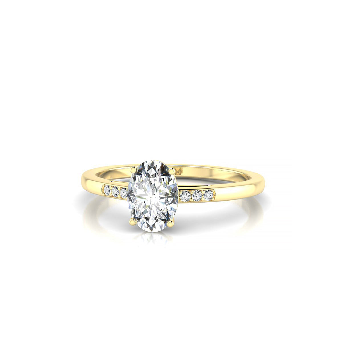 Exquisite | 18k Yellow Gold 7 x 5 mm Oval Diamond Ring