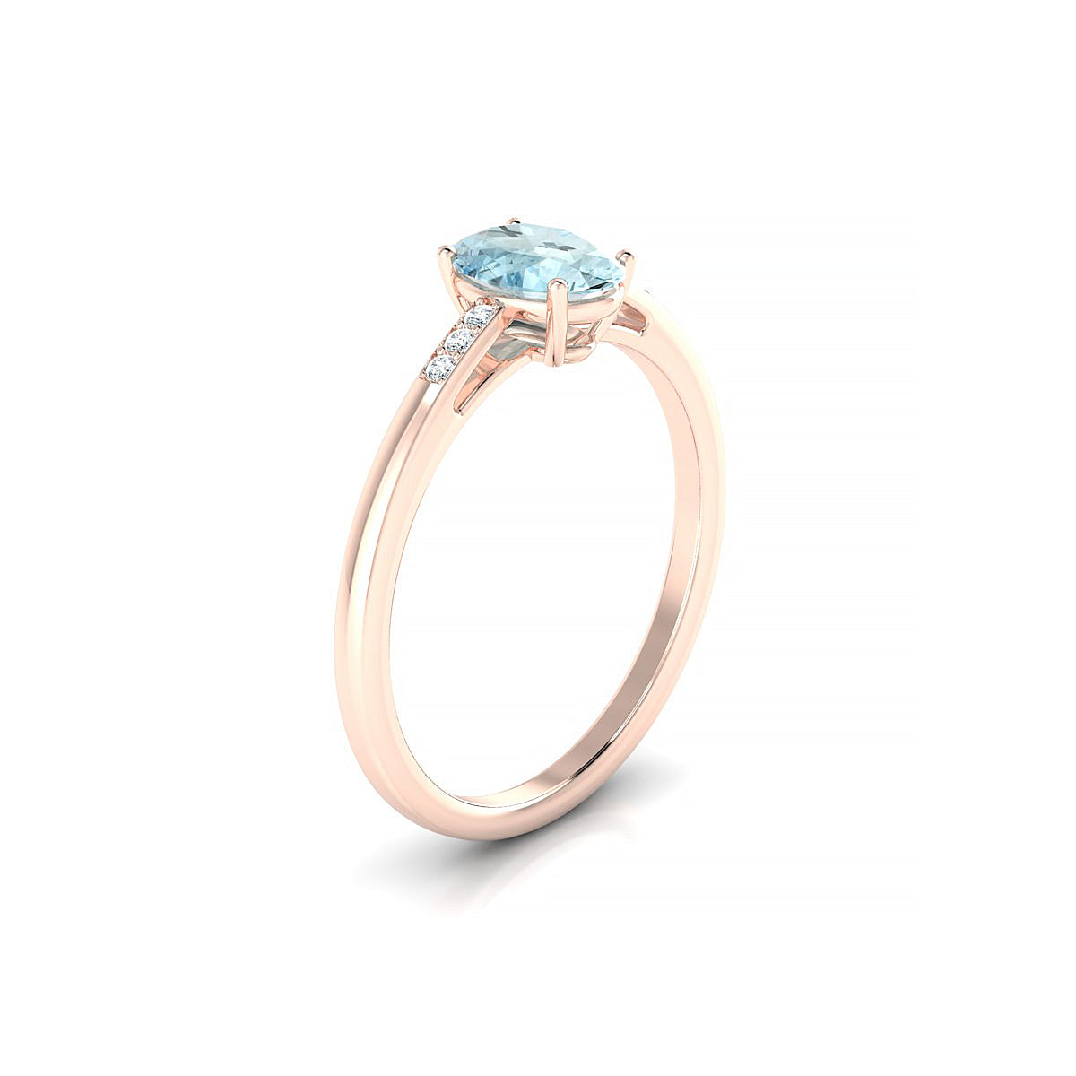 Exquisite | 18k Rose Gold 7 x 5 mm Oval Aquamarine Ring