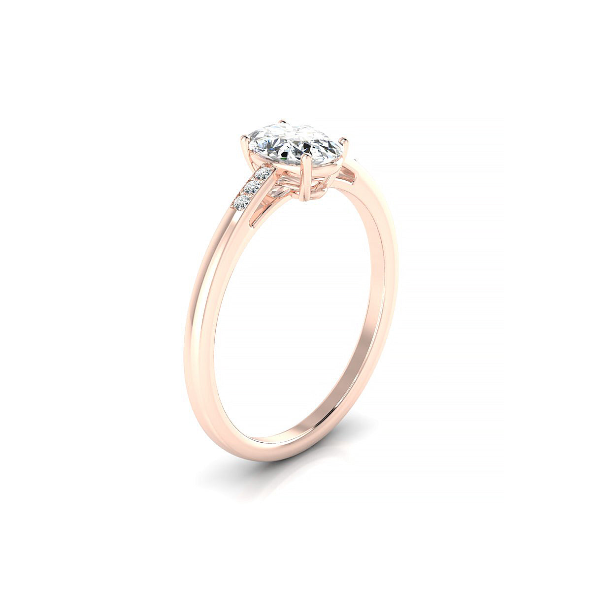 Exquisite | 18k Rose Gold 7 x 5 mm Oval Diamond Ring