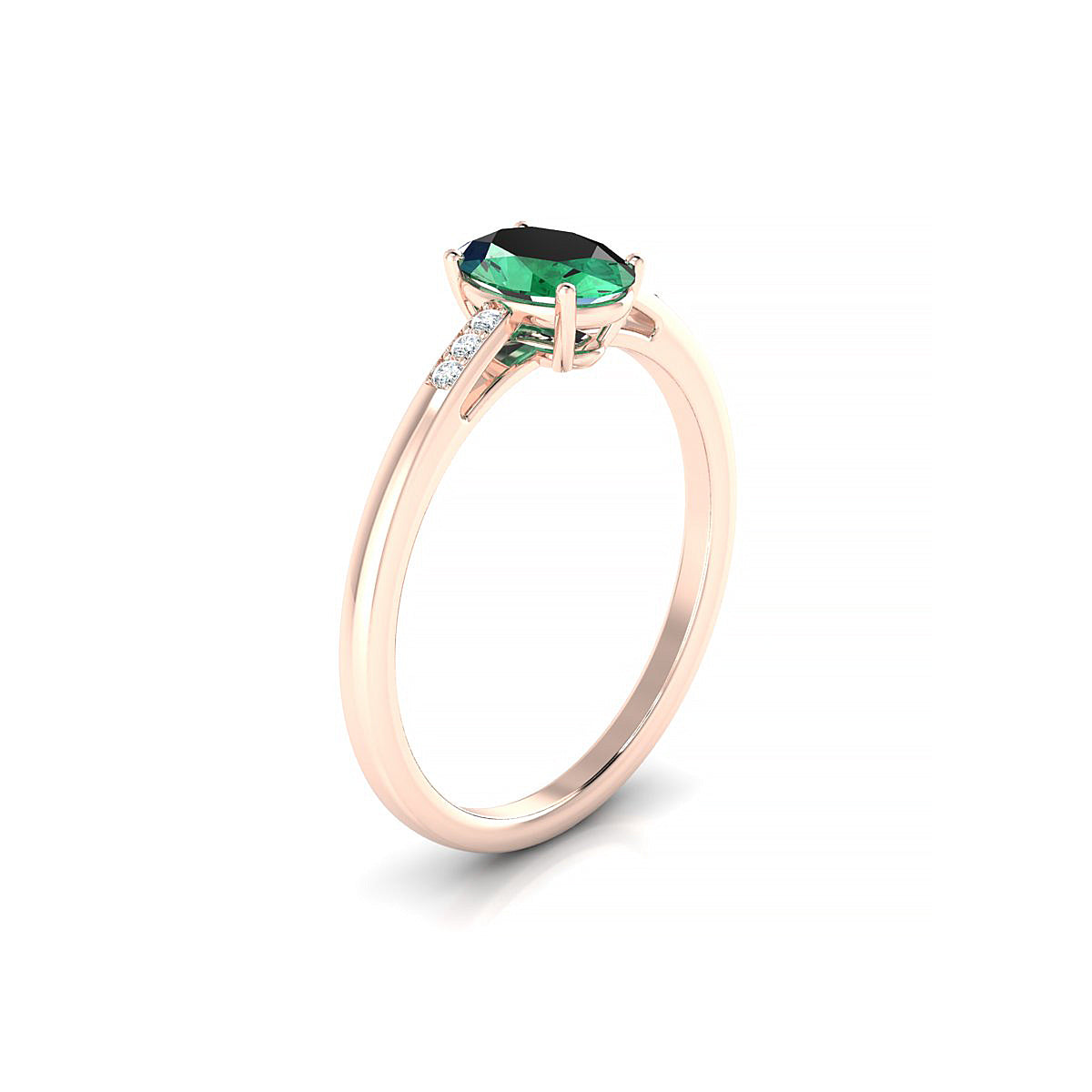 Exquisite | 18k Rose Gold 7 x 5 mm Oval Emerald Ring