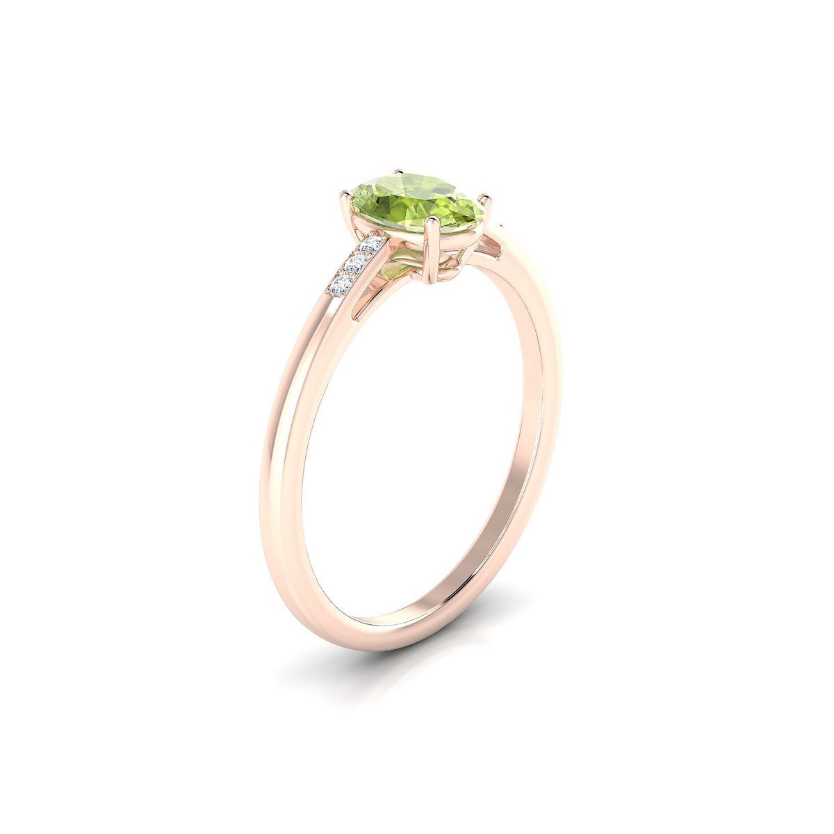 Exquisite | 18k Rose Gold 7 x 5 mm Oval Peridot Ring