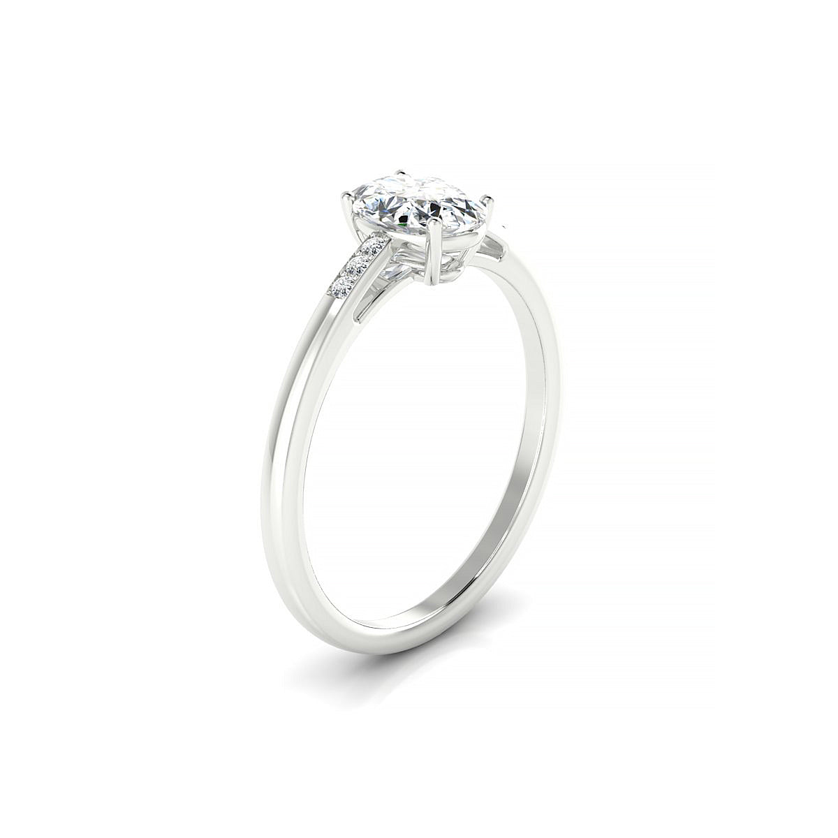 Exquisite | 18k White Gold 7 x 5 mm Oval Diamond Ring