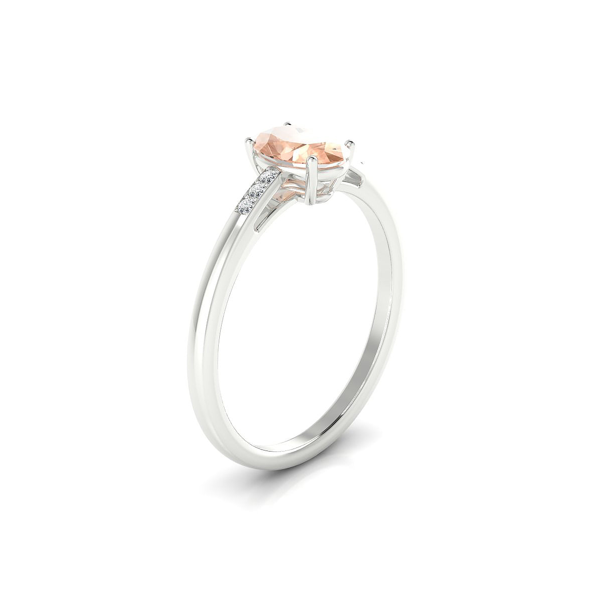 Exquisite | 18k White Gold 7 x 5 mm Oval Morganite Ring