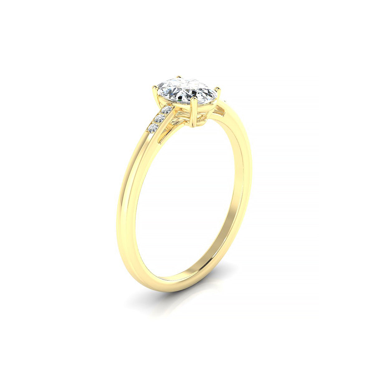 Exquisite | 18k Yellow Gold 7 x 5 mm Oval Diamond Ring