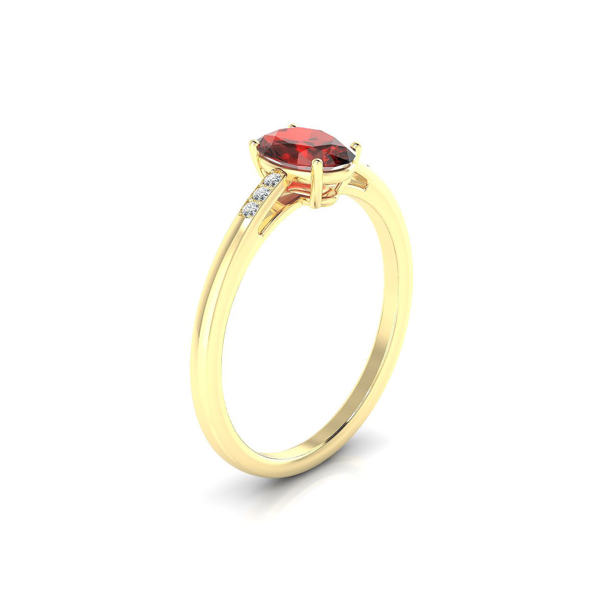 Exquisite | 18k Yellow Gold 7 x 5 mm Oval Garnet Ring